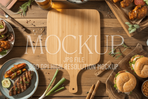Bamboo Pizza Board Mockup: A Simple Tool for Professional Design Presentation