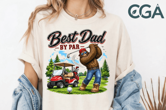 Best Dad by Par Bigfoot Golfing PNG