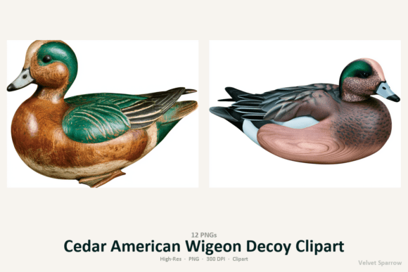 Cedar American Wigeon Decoy Clipart: A Reliable Asset for Creative Projects
