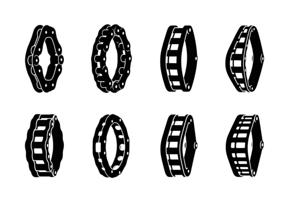 Chain Sprocket Gear Icons Vector Set: A Versatile Tool for Design and Creativity