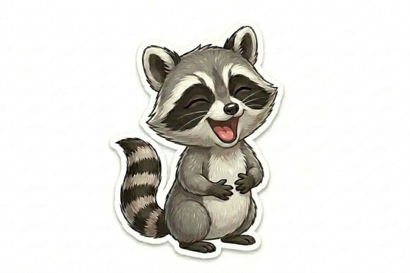 Chibi Raccoon Sticker