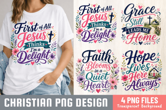 Christian Inspirational PNG Bundle, Jesus