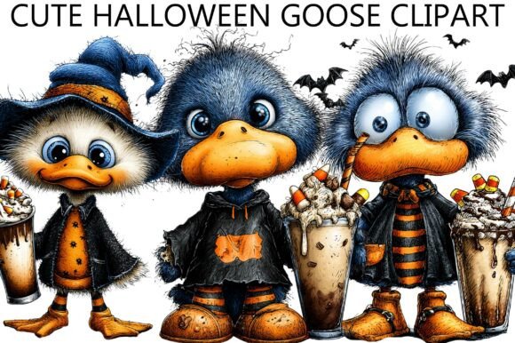 Cute Halloween Goose Clipart