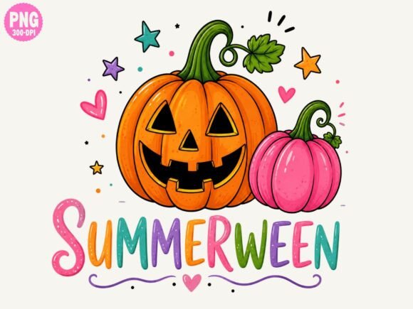 Cute Halloween Summer Pumpkin Design: A Versatile Digital Asset for Creative Projects