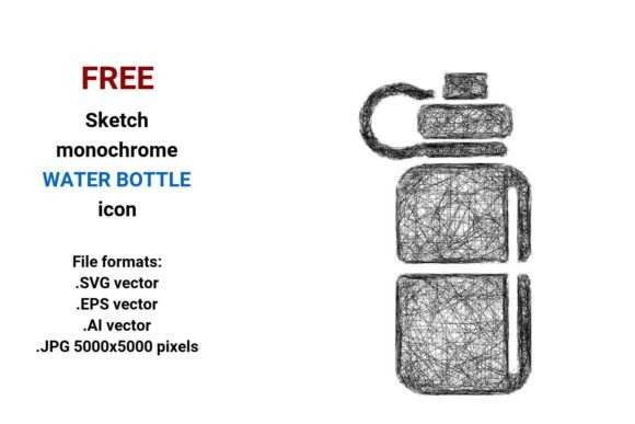 FREE Sketch Water Bottle Icon: A Versatile Resource for Designers and Creators