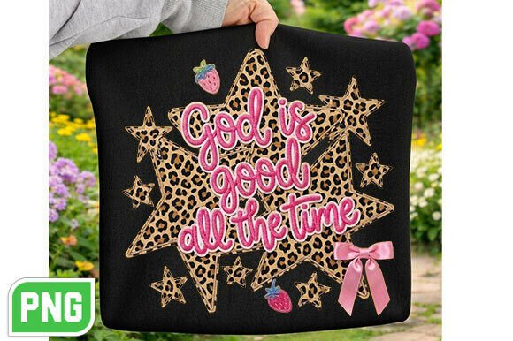 God Is Good Christian Leopard Stars Design