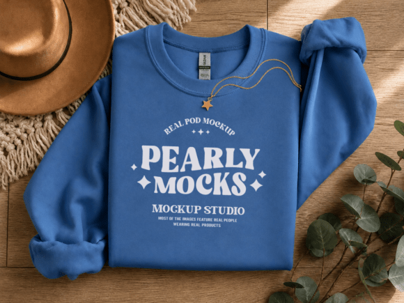 Indigo Blue Gildan 18000 Sleeve Mockup: Elevate Your Design Game