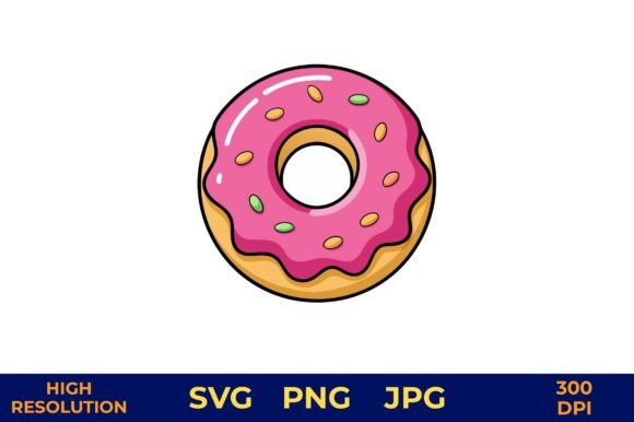 Pink Frosted Doughnut with Colorful