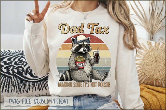 Retro Dad Tax Raccoon PNG