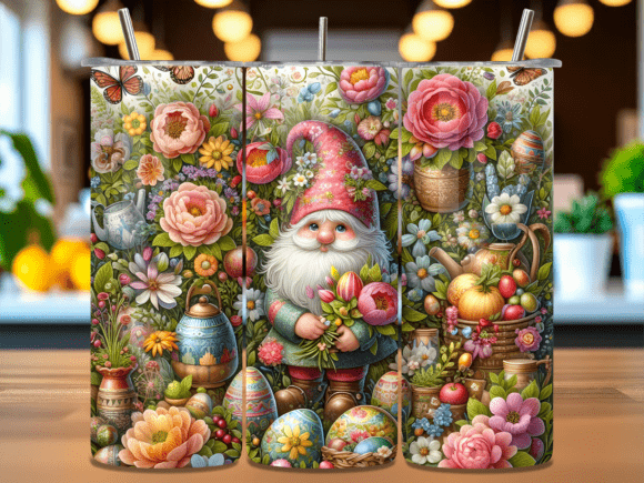 Spring Garden Gnome Tumbler Wrap PNG: A Creative Tool for Modern Designers